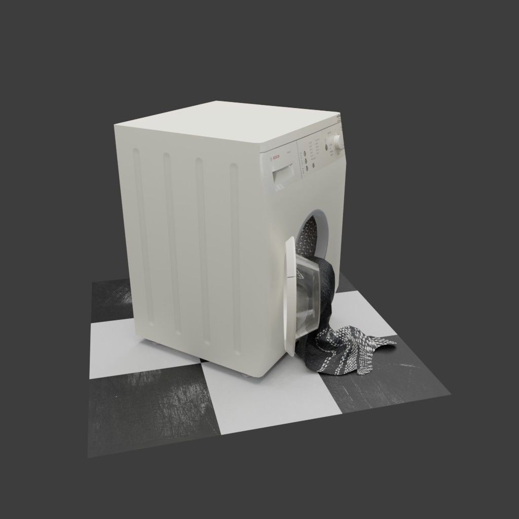 Washing Machine for laundry or laundromat wash and dry Low-poly 3D model_2
