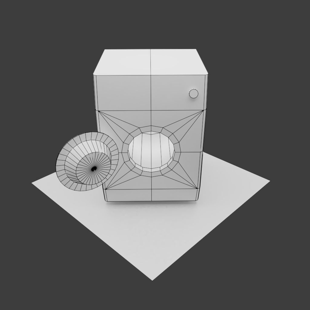 Washing Machine for laundry or laundromat wash and dry Low-poly 3D model_9