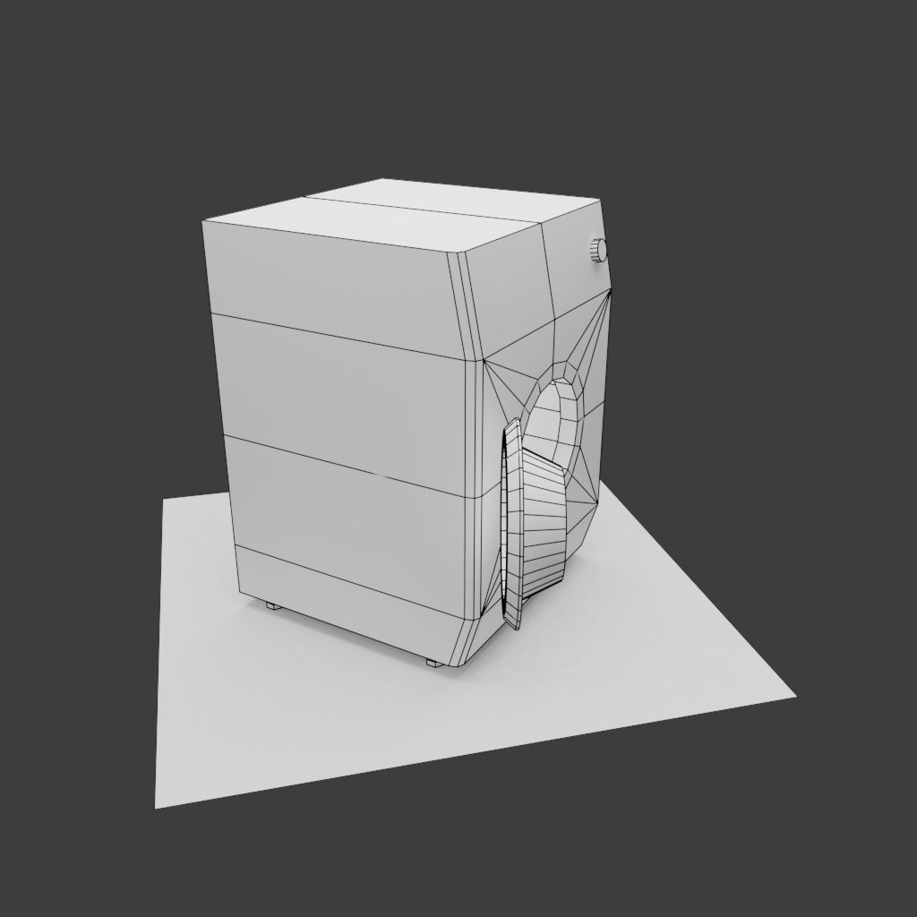 Washing Machine for laundry or laundromat wash and dry Low-poly 3D model_11