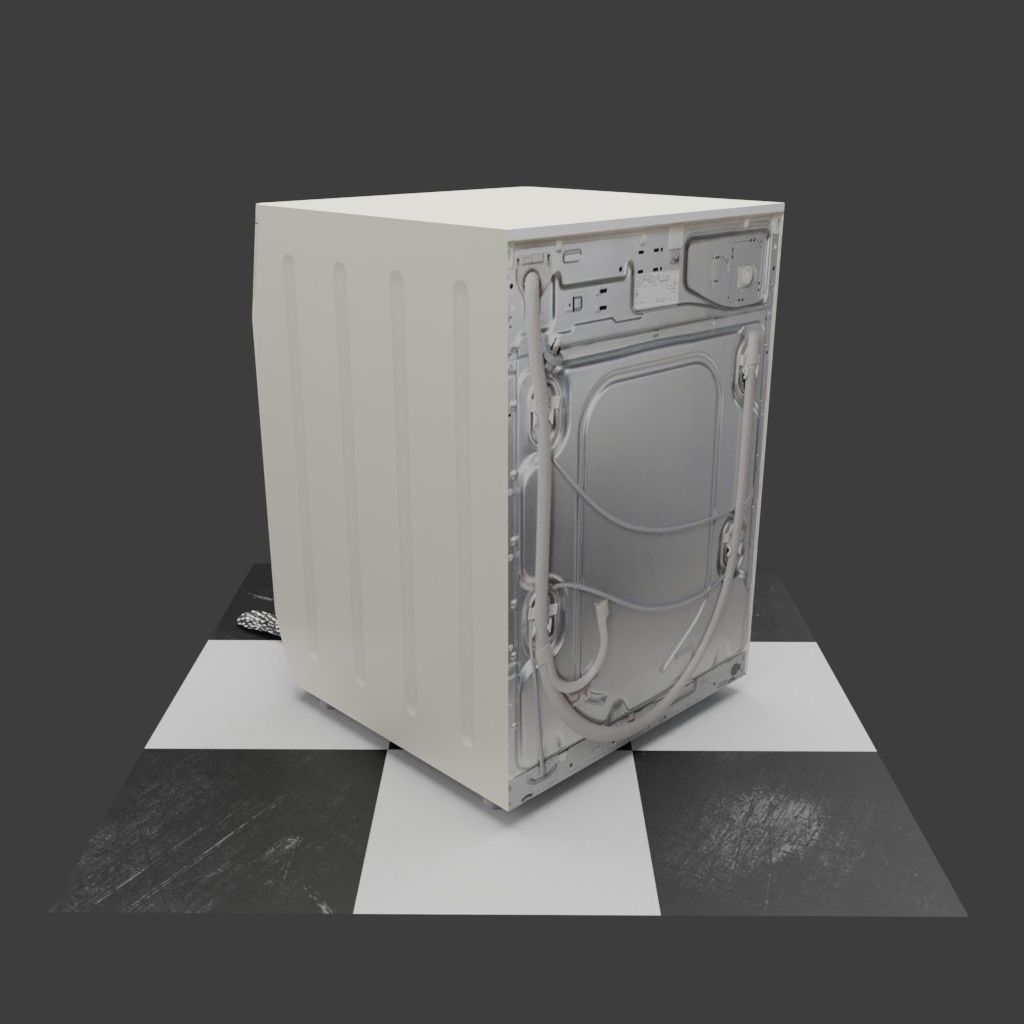 Washing Machine for laundry or laundromat wash and dry Low-poly 3D model_3