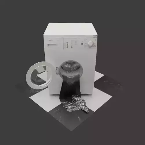 Washing Machine for laundry or laundromat wash and dry Low-poly 3D model