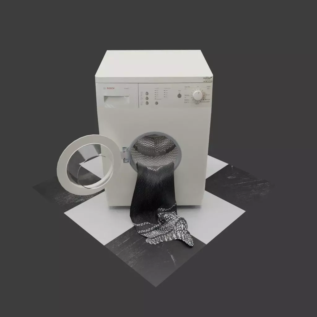 Washing Machine for laundry or laundromat wash and dry Low-poly 3D model_0