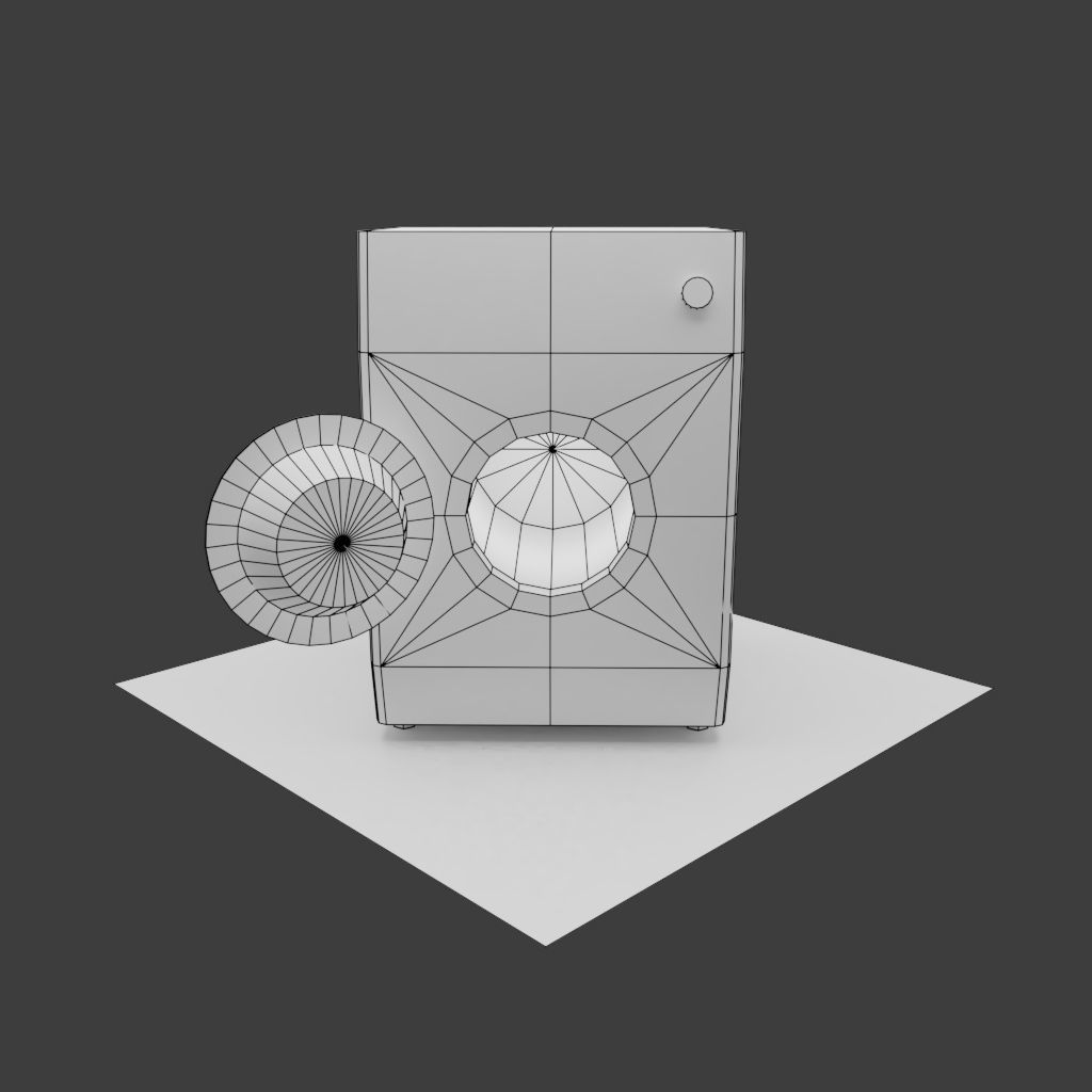 Washing Machine for laundry or laundromat wash and dry Low-poly 3D model_10