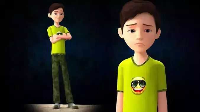CARTOON BOY - RIGGED  3D model