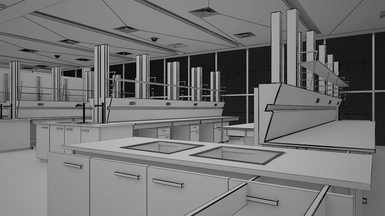 Medical Lab Low-poly 3D model_2