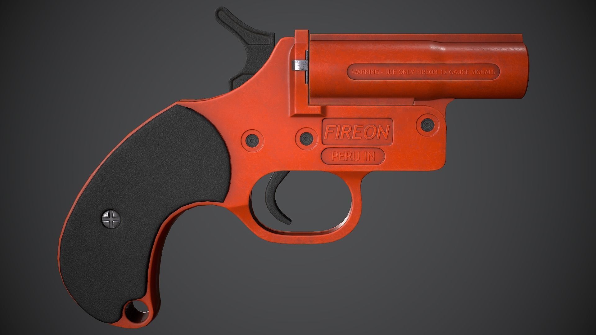 Flare Gun Low-poly 3D model_6