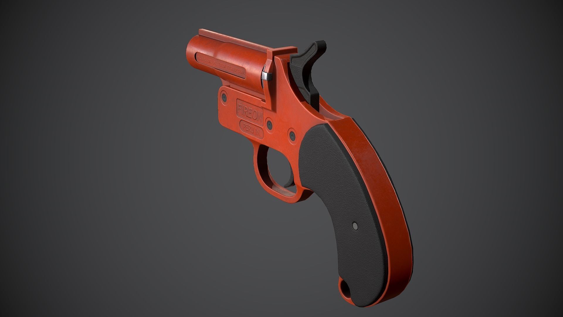 Flare Gun Low-poly 3D model_8