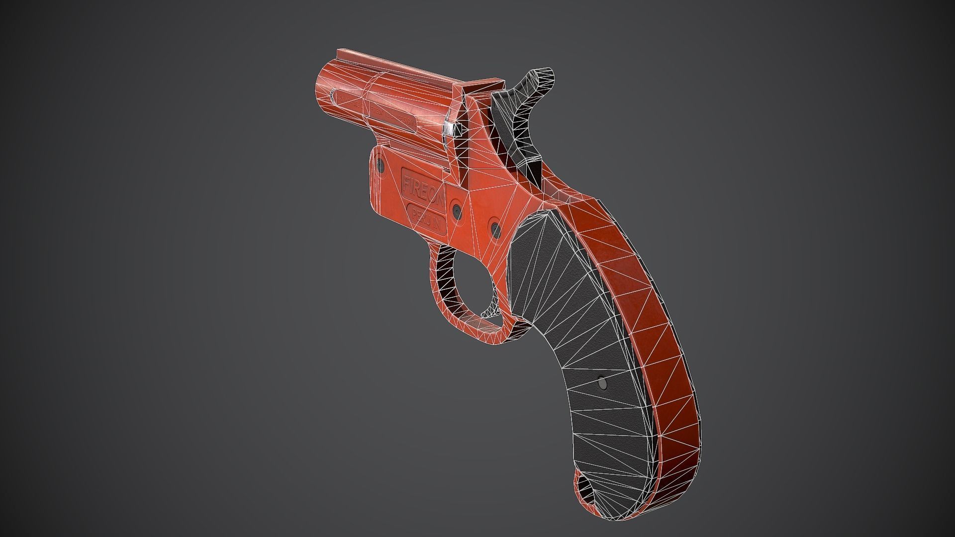 Flare Gun Low-poly 3D model_9