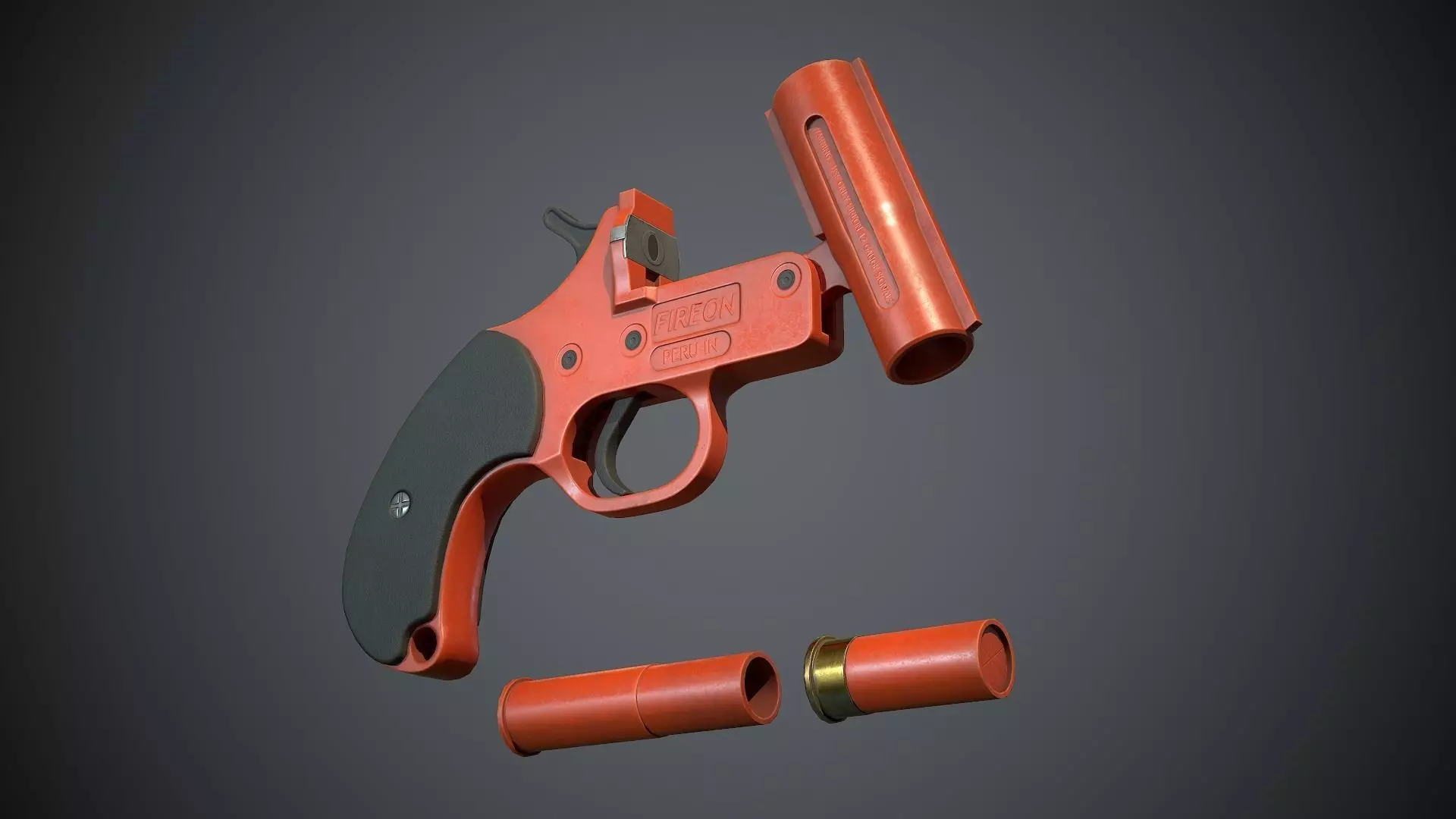 Flare Gun Low-poly 3D model_0
