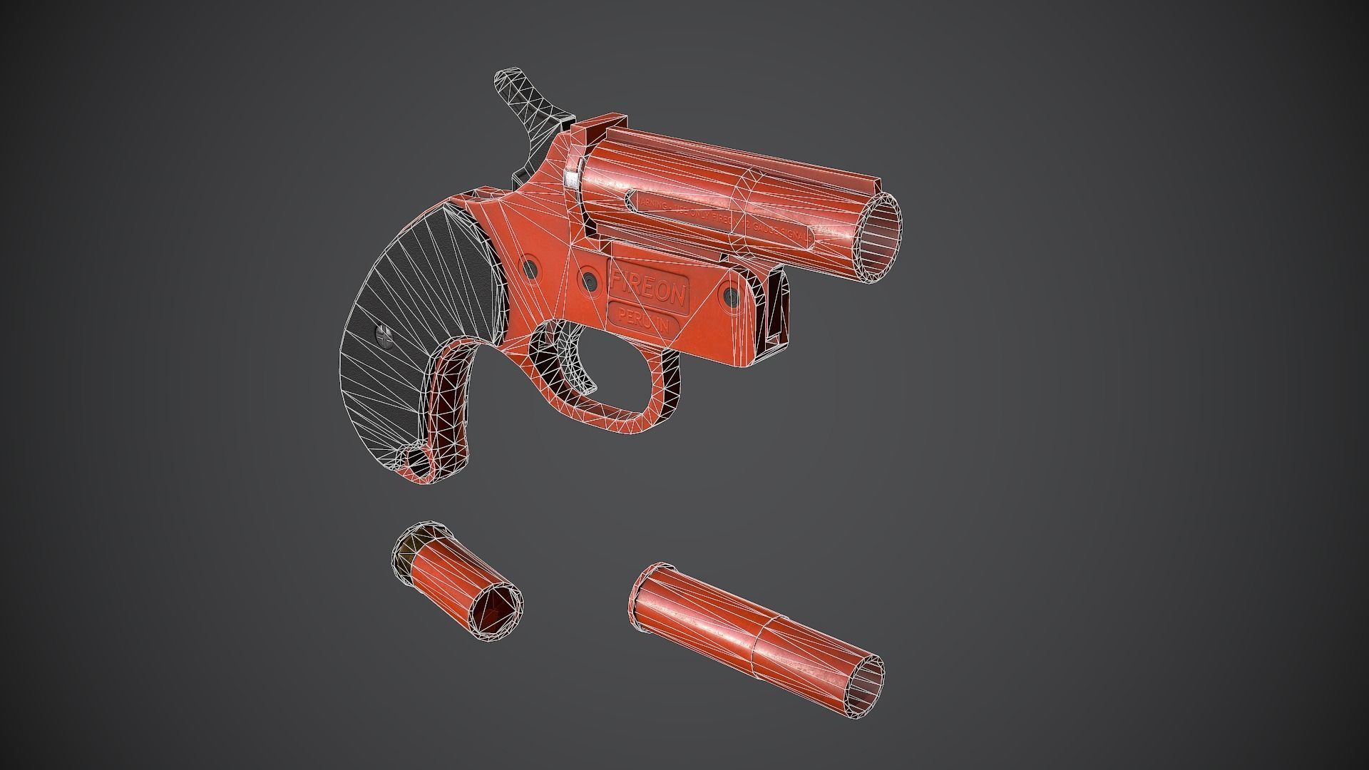 Flare Gun Low-poly 3D model_5