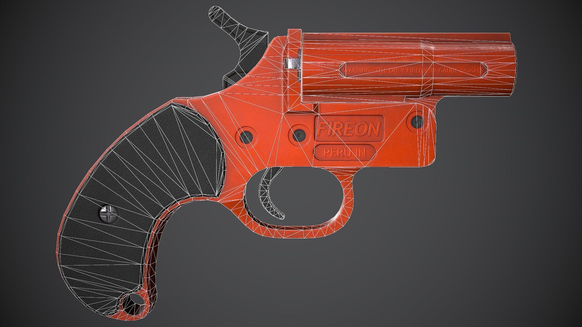 Flare Gun Low-poly 3D model_7