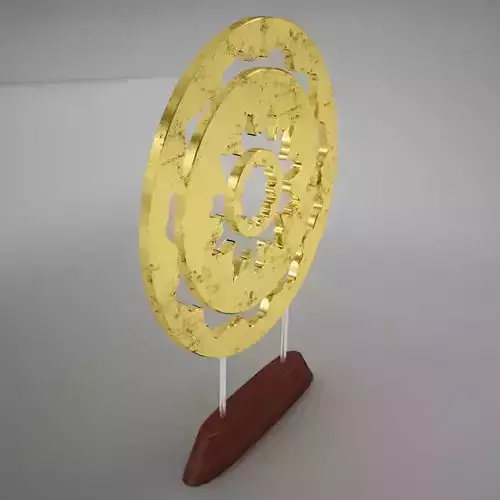 3D Gold ornament tabletop Low-poly 3D model