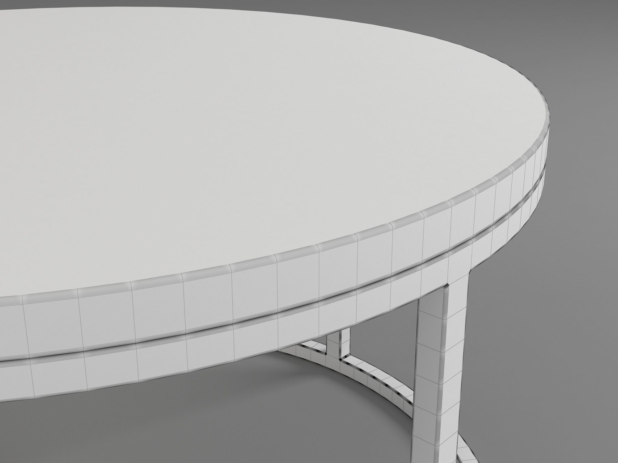 Marble and Iron Circular Table 3D model_9