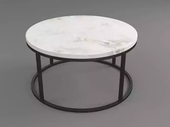 Marble and Iron Circular Table