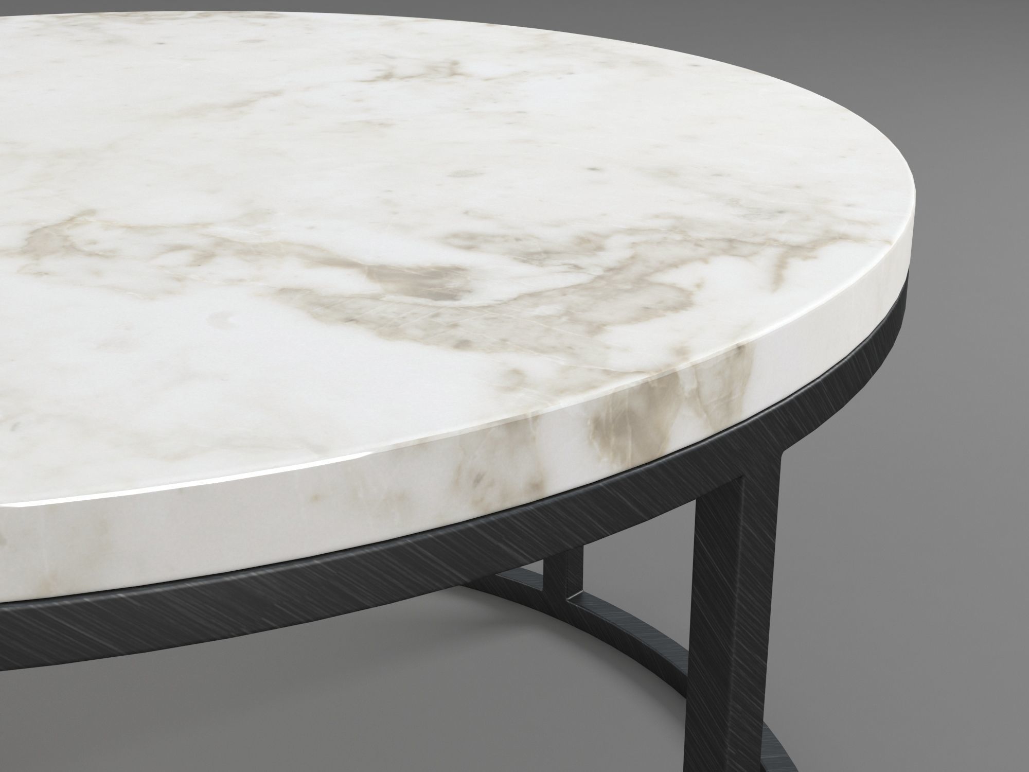 Marble and Iron Circular Table 3D model_8