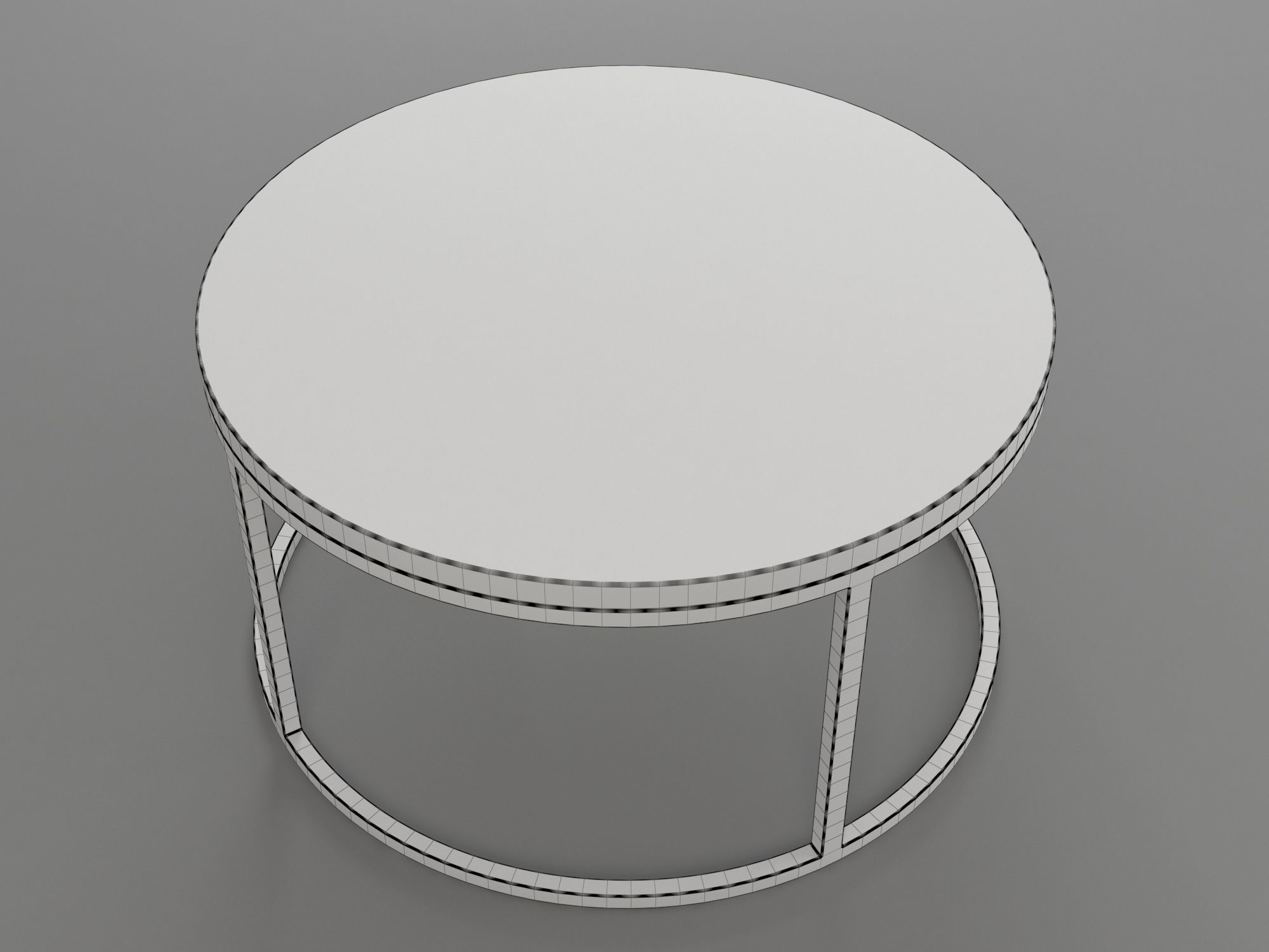Marble and Iron Circular Table 3D model_5