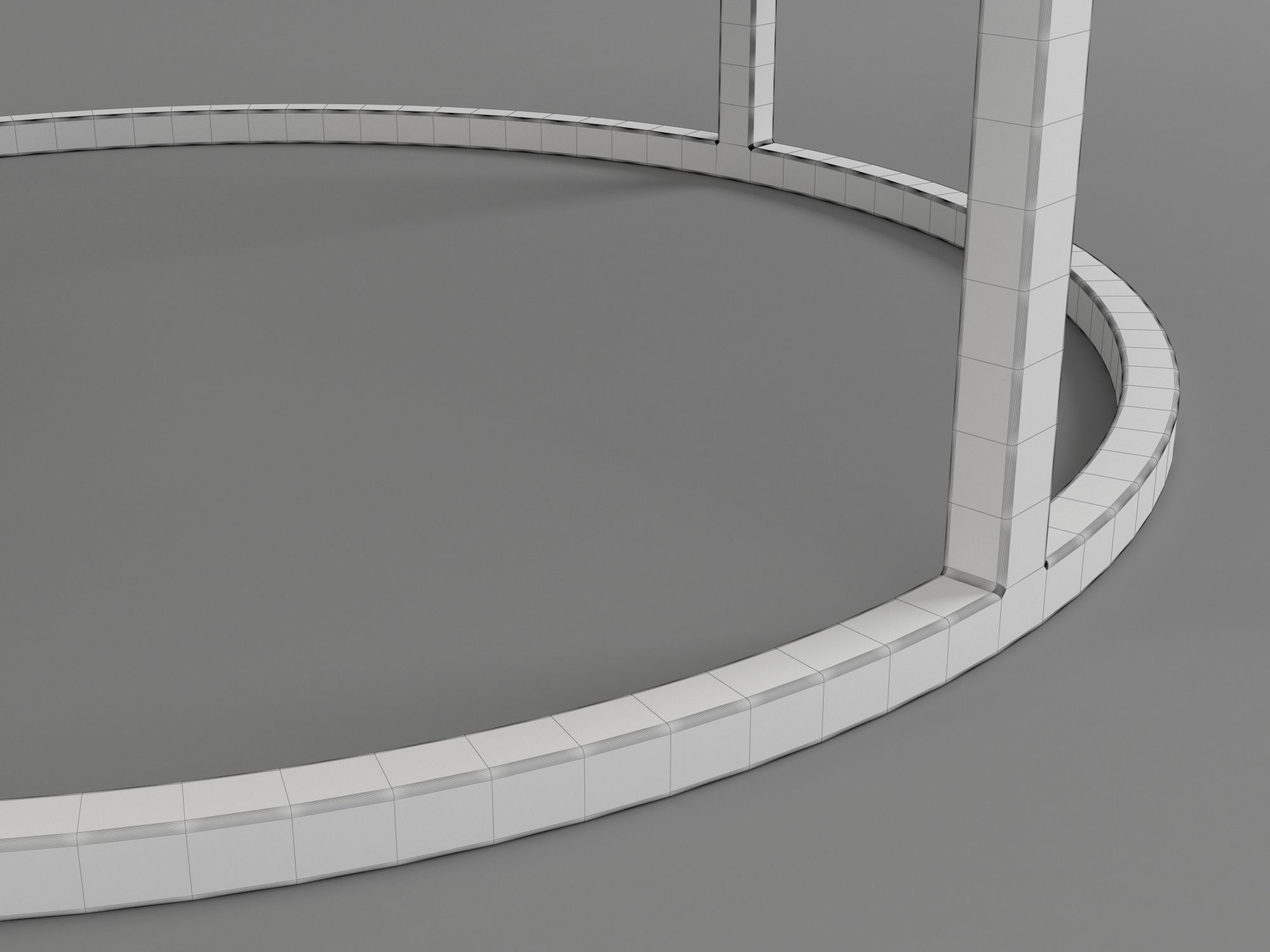 Marble and Iron Circular Table 3D model_7