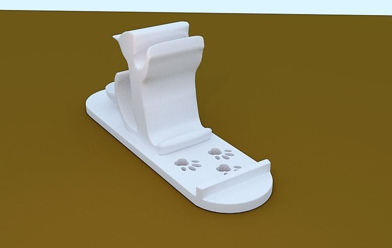Mobile holder cat 3D print model_3