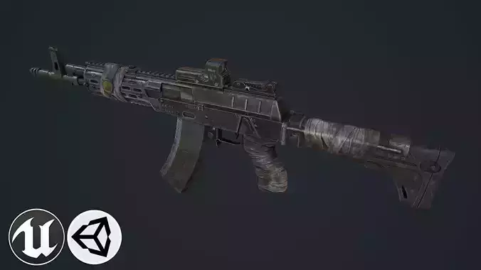 AK 12 M Low-poly 3D model