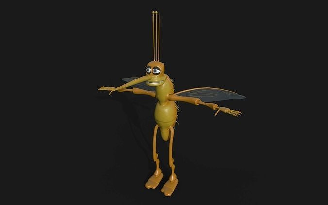 Mosquito Cartoon 3D  Low-poly 3D model