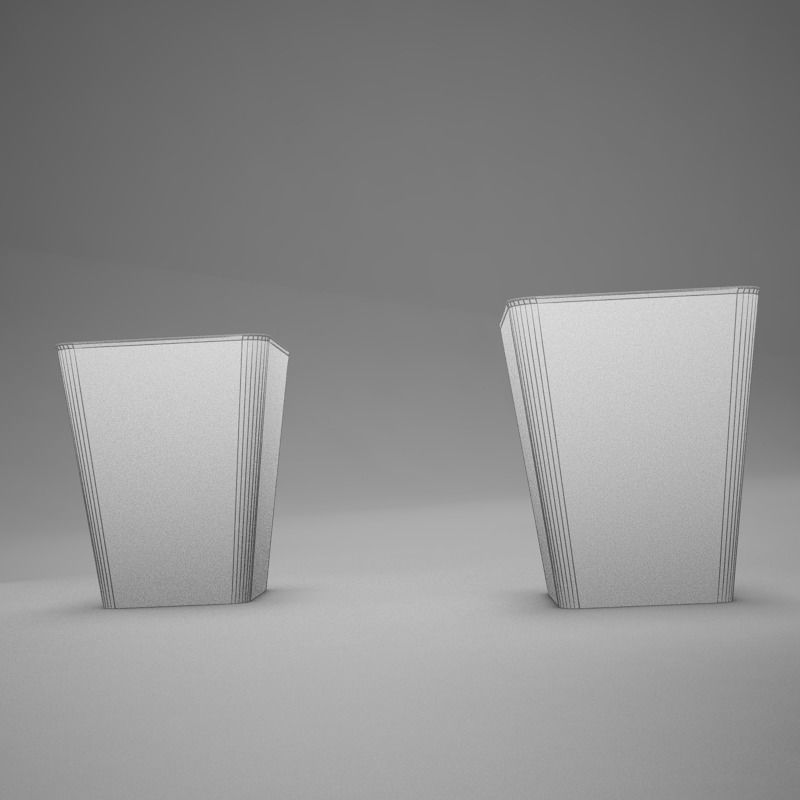 Ottoman patterned side tables Low-poly 3D model_16