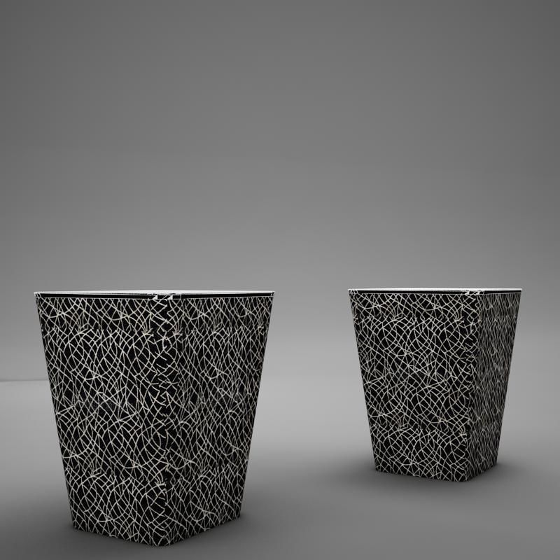 Ottoman patterned side tables Low-poly 3D model_1