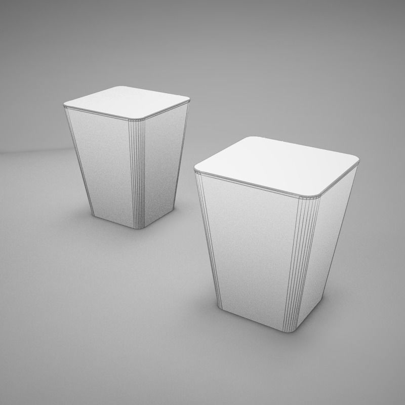 Ottoman patterned side tables Low-poly 3D model_10