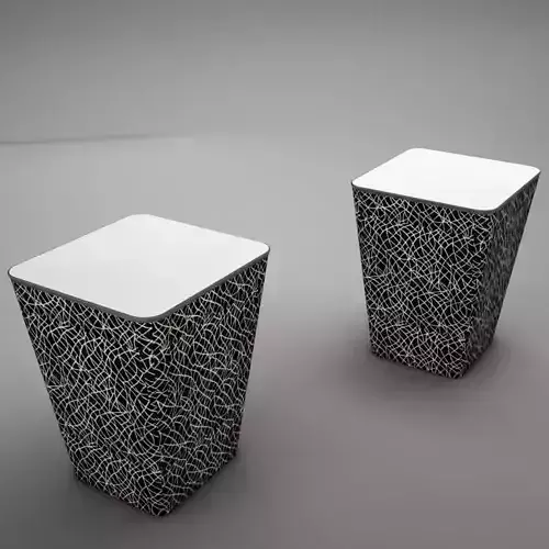 Ottoman patterned side tables Low-poly 3D model