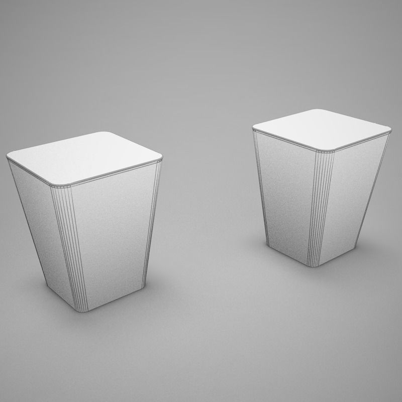 Ottoman patterned side tables Low-poly 3D model_18