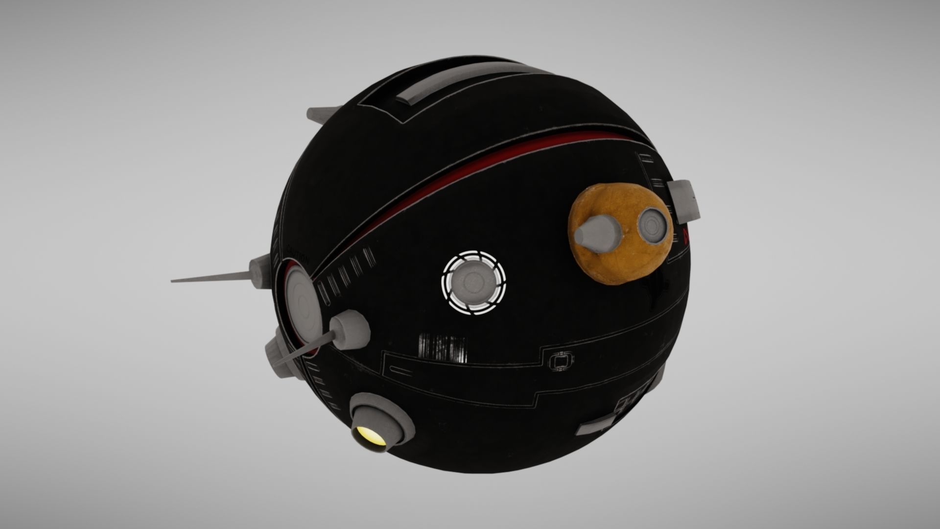 Camera drone Sci fi Low-poly 3D model_15