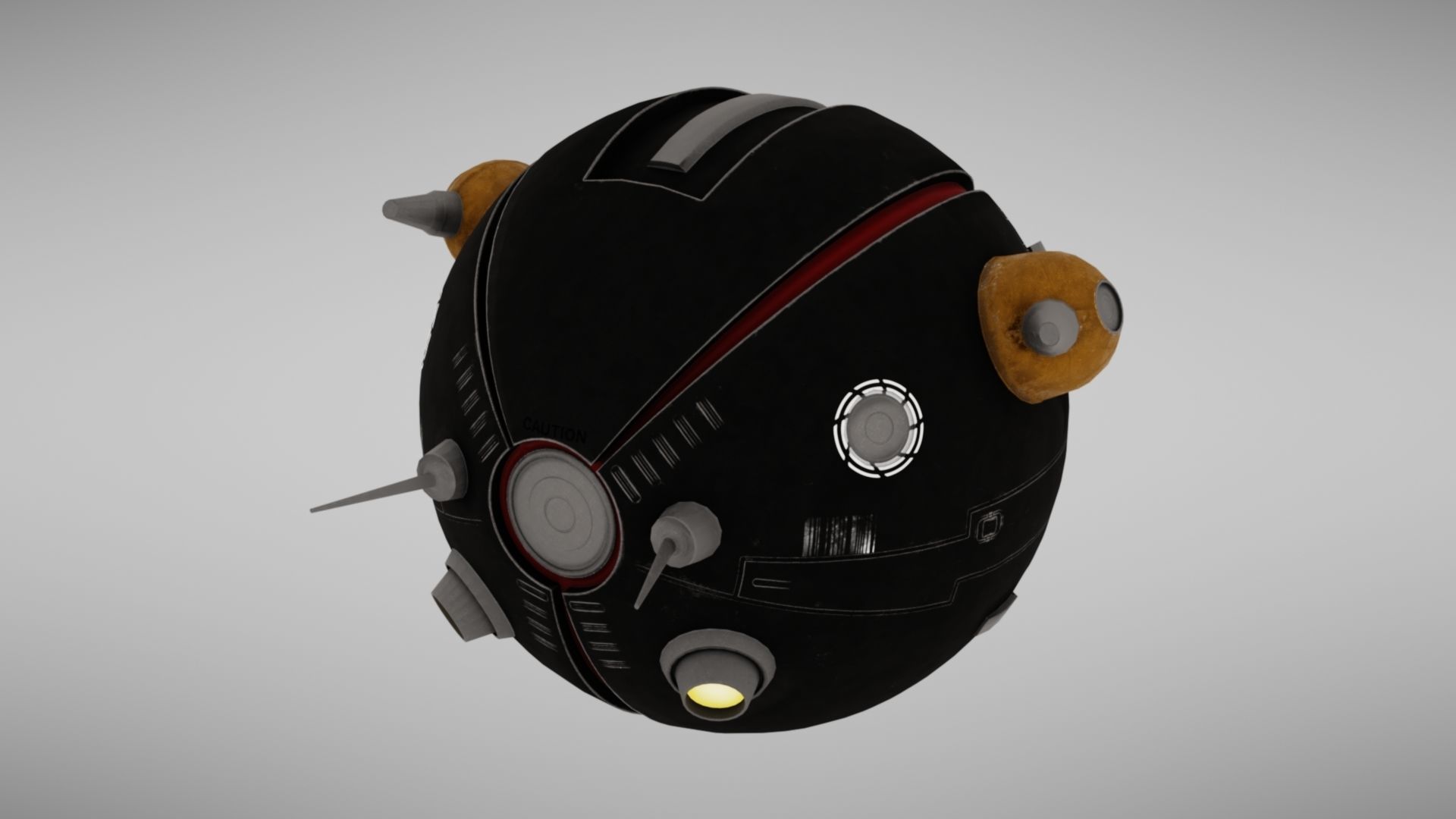 Camera drone Sci fi Low-poly 3D model_16