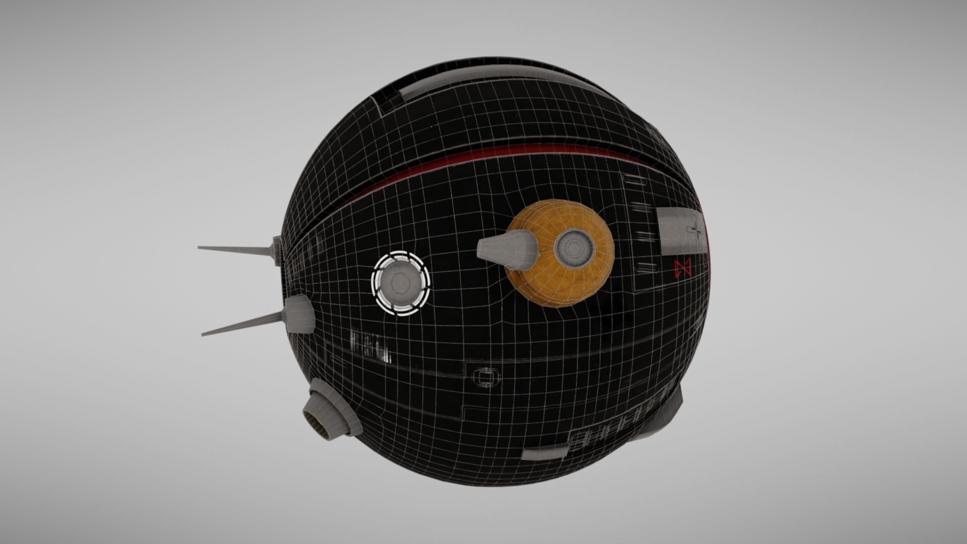 Camera drone Sci fi Low-poly 3D model_33