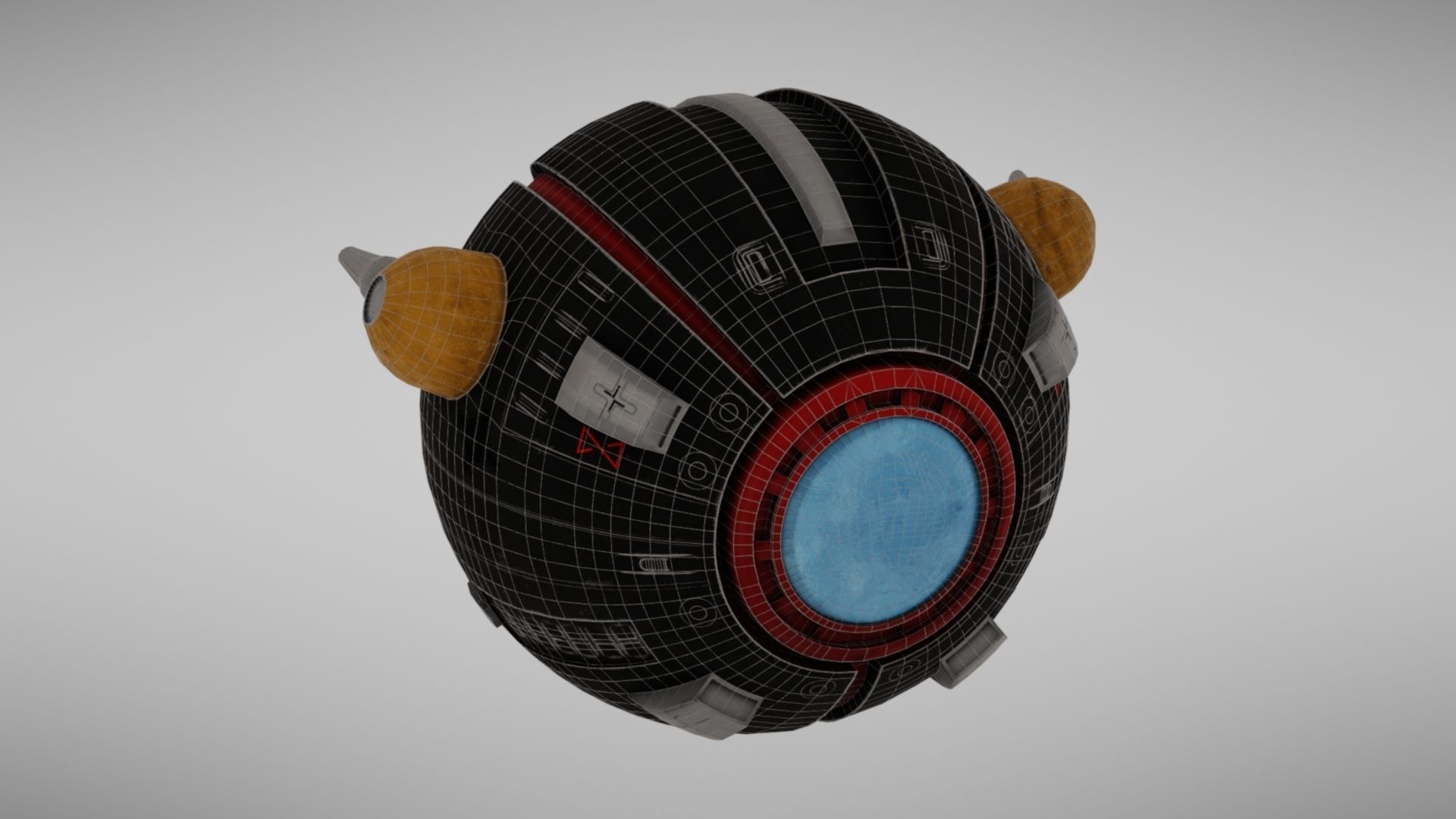 Camera drone Sci fi Low-poly 3D model_12