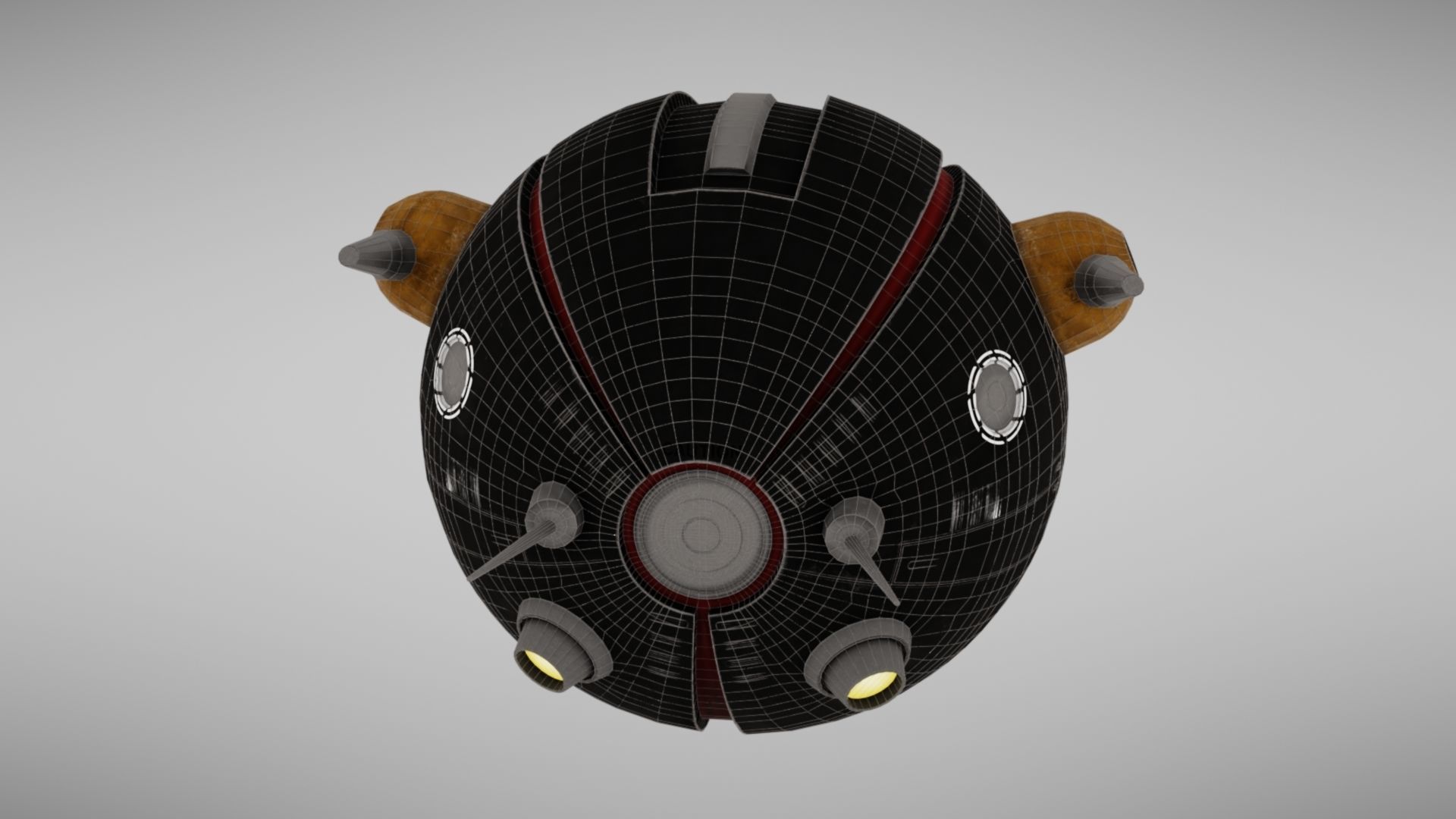 Camera drone Sci fi Low-poly 3D model_36