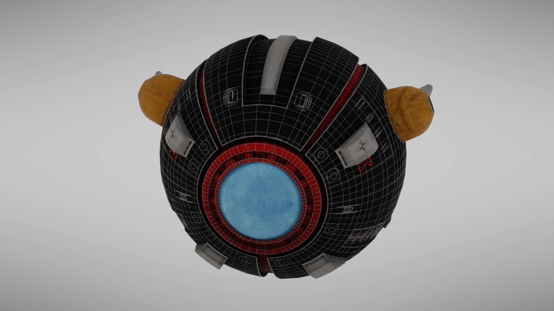 Camera drone Sci fi Low-poly 3D model_43