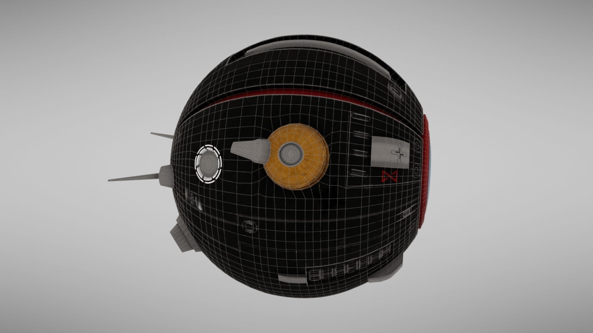 Camera drone Sci fi Low-poly 3D model_32