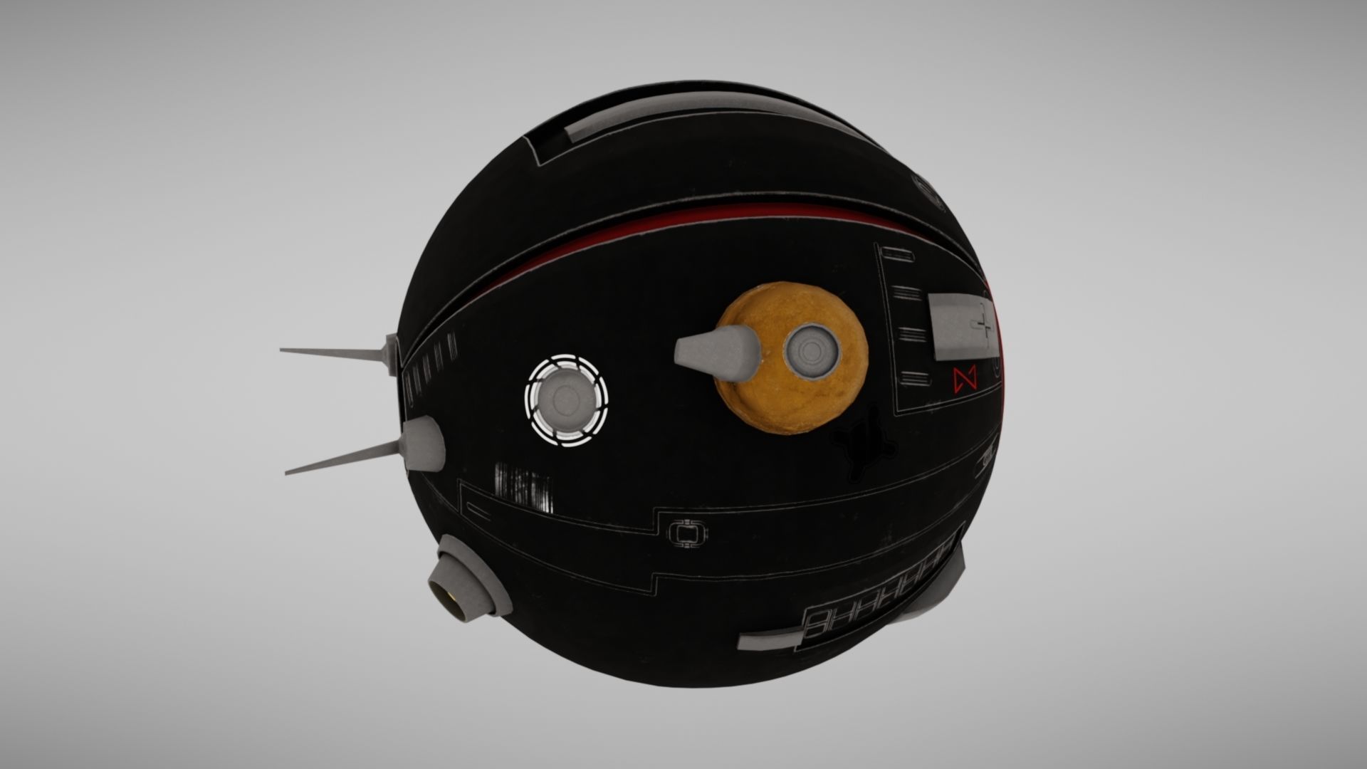 Camera drone Sci fi Low-poly 3D model_14