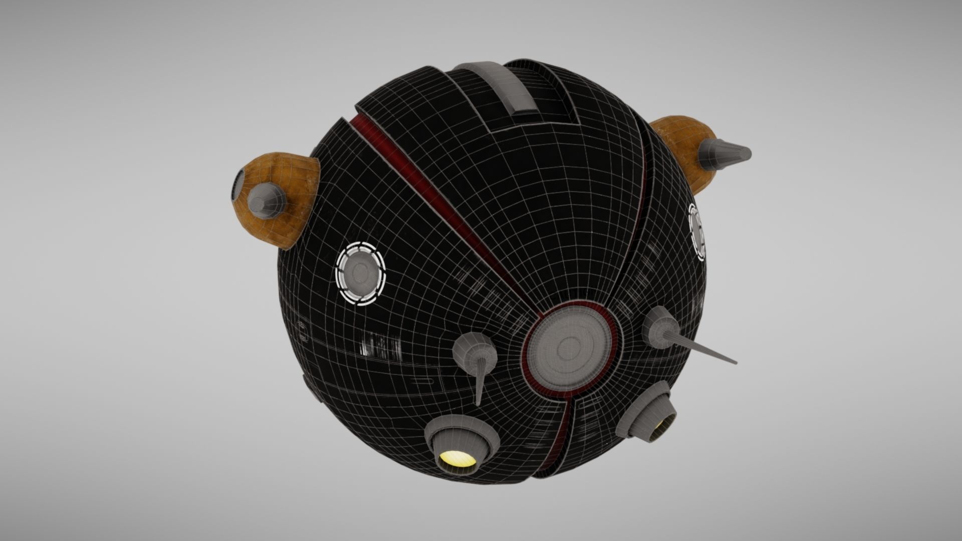 Camera drone Sci fi Low-poly 3D model_37