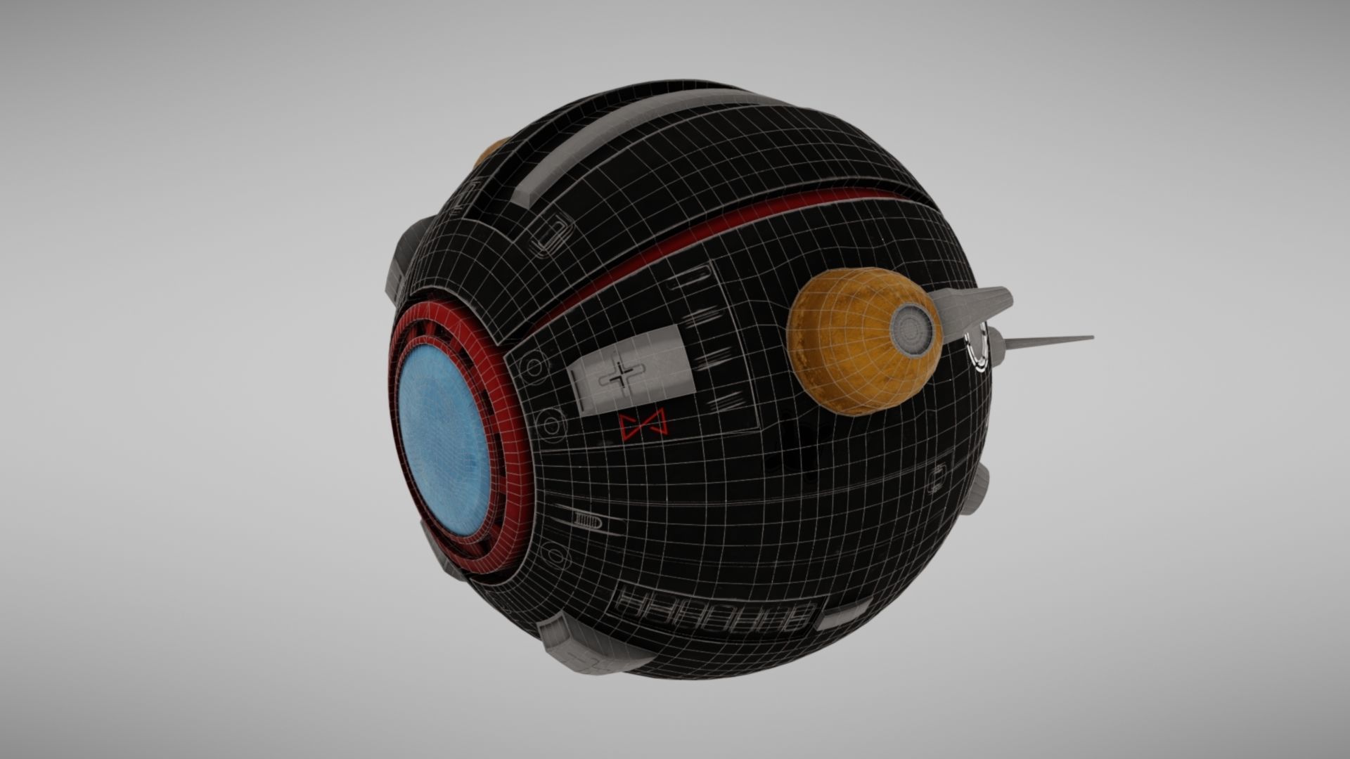 Camera drone Sci fi Low-poly 3D model_41