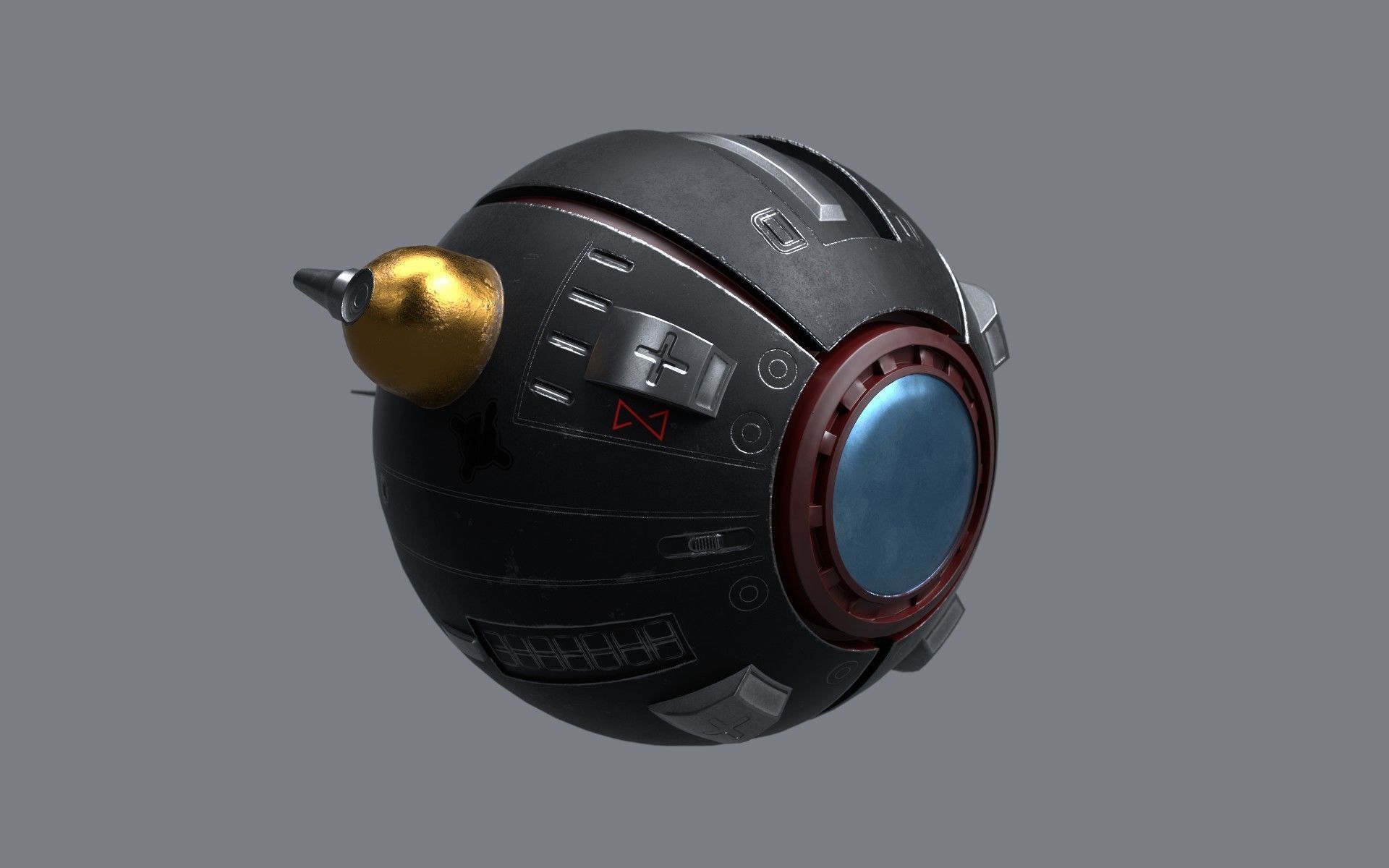 Camera drone Sci fi Low-poly 3D model_2