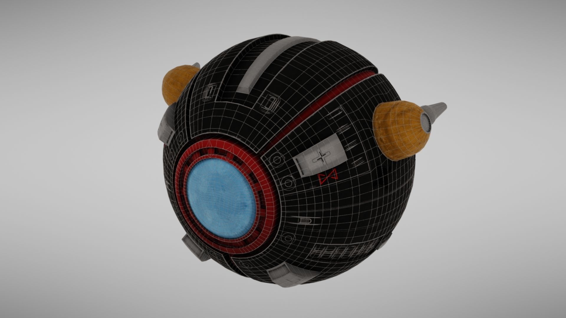 Camera drone Sci fi Low-poly 3D model_42