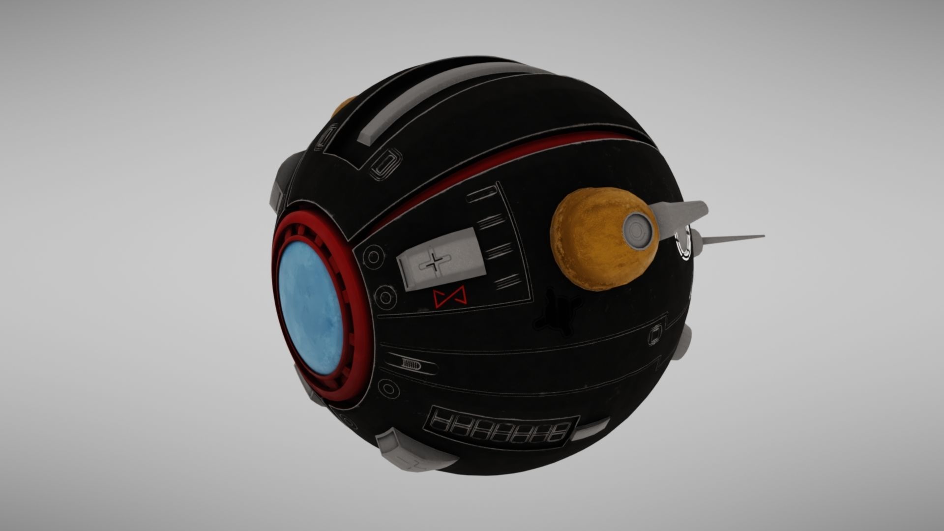Camera drone Sci fi Low-poly 3D model_22