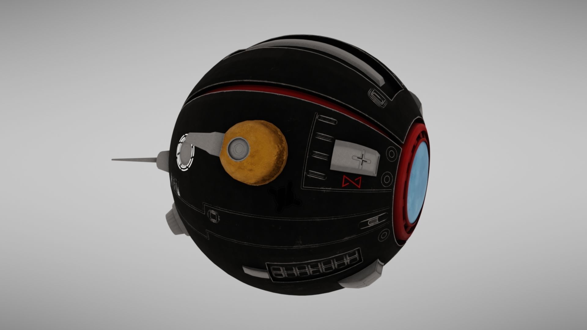 Camera drone Sci fi Low-poly 3D model_8