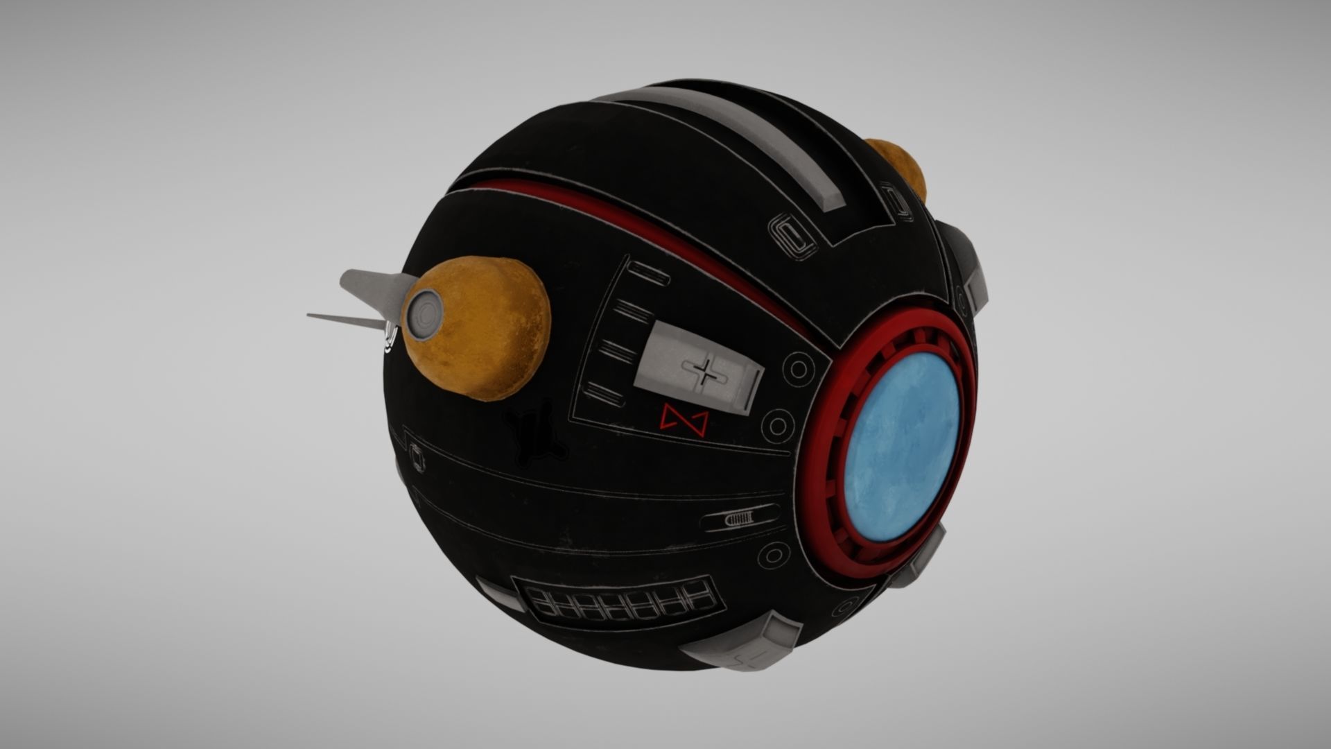 Camera drone Sci fi Low-poly 3D model_6