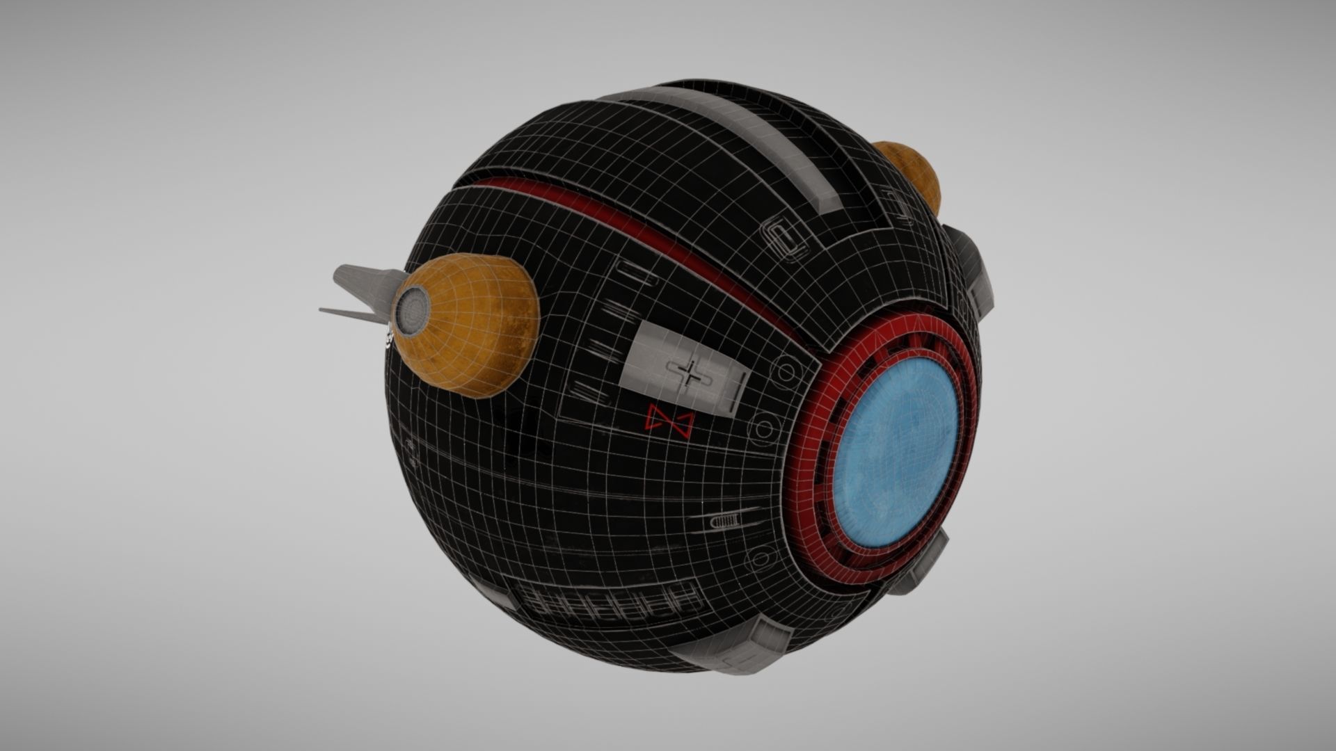 Camera drone Sci fi Low-poly 3D model_28