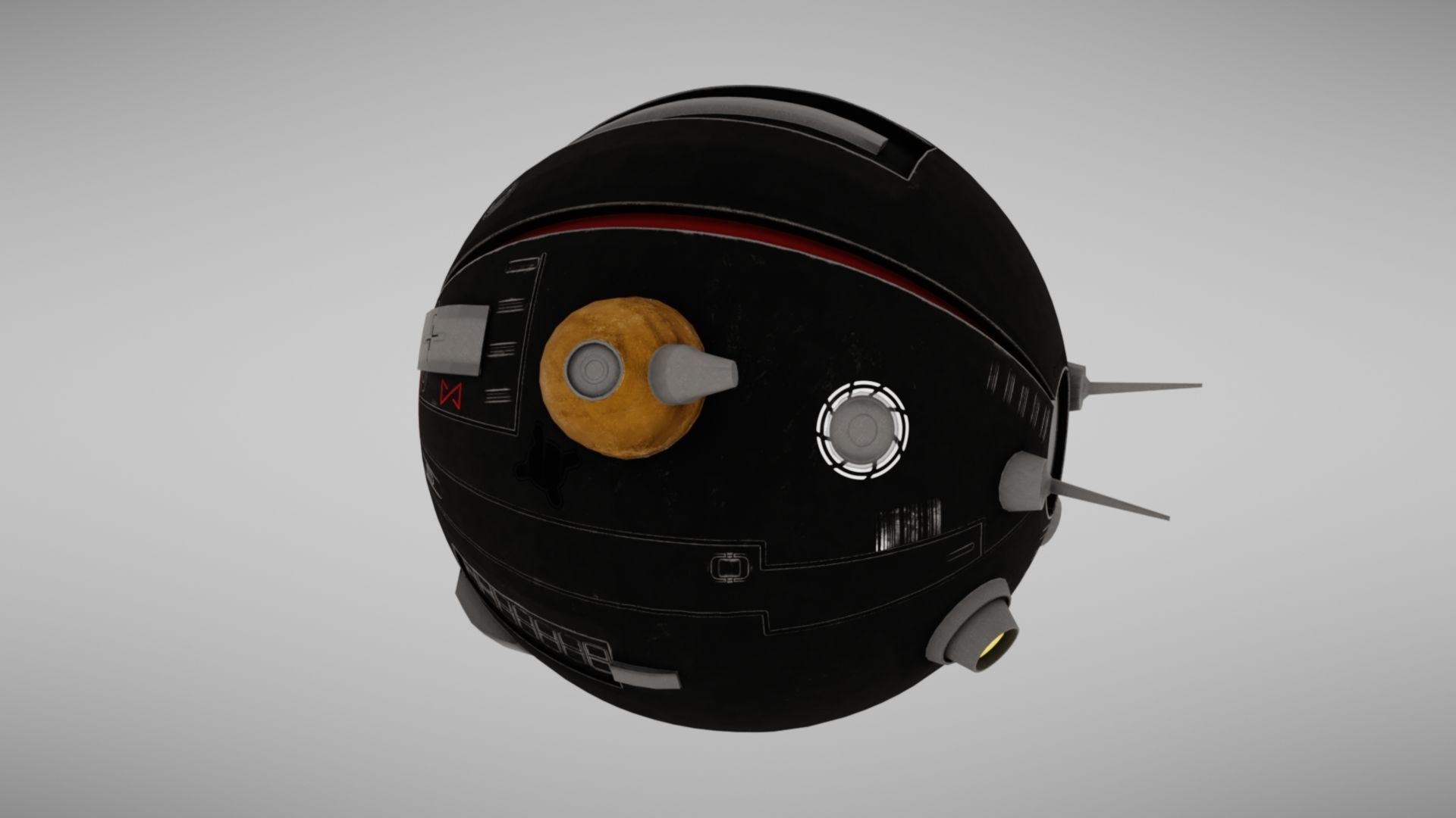 Camera drone Sci fi Low-poly 3D model_20