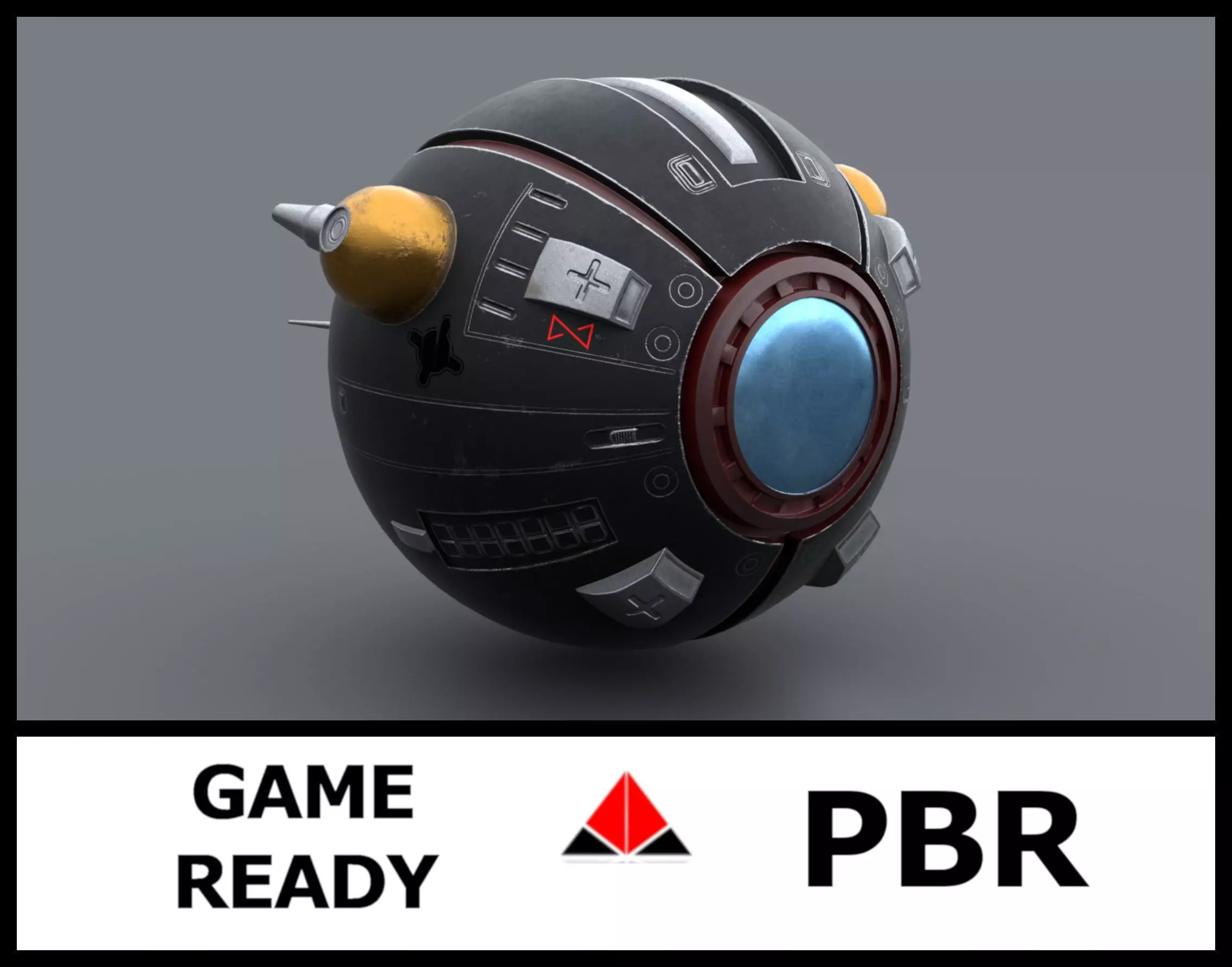 Camera drone Sci fi Low-poly 3D model_0