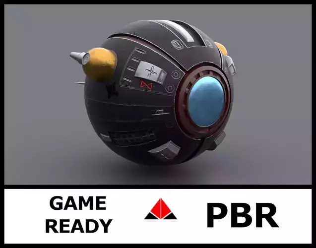 Camera drone Sci fi Low-poly 3D model