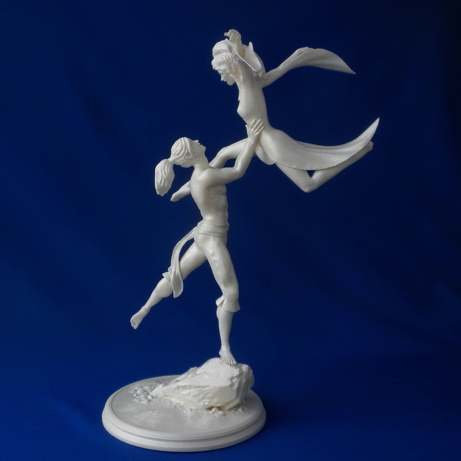 Firebird statue of woman and man 3D print model_3