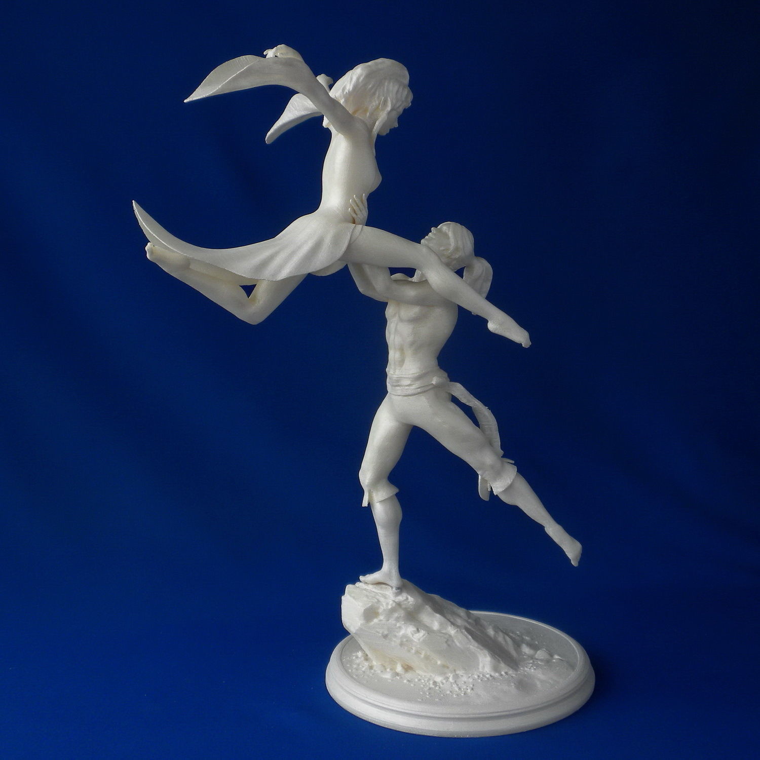 Firebird statue of woman and man 3D print model_6